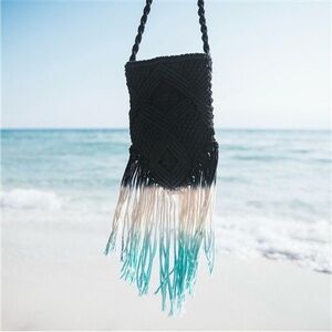 Pura Vida Blue Macrame Bag